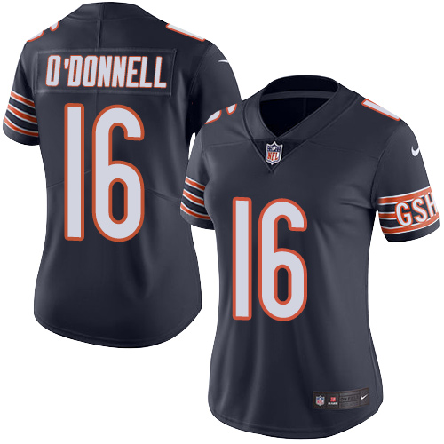 Women's Limited Pat O'Donnell Nike Jersey Navy Blue - #16 Rush NFL Chicago Bears